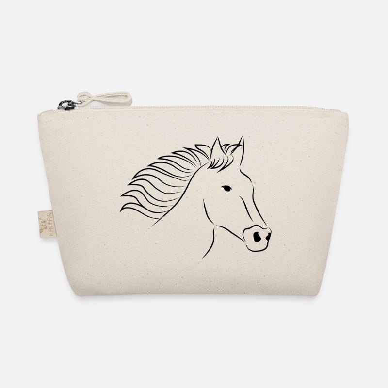 Pferd Pferdekopf schwarz Bio-Täschchen