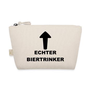 Lustiges "Echter Biertrinker" Design - Bio-Täschchen - Natur - Vorne