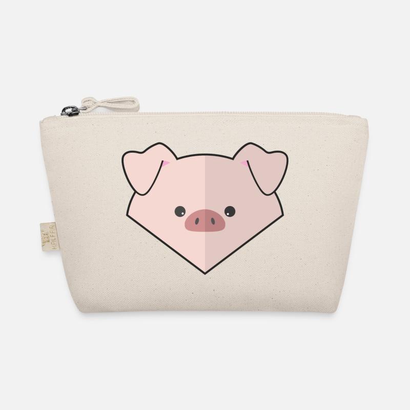Niedliches einfaches Schwein - Bio-Täschchen - Natur