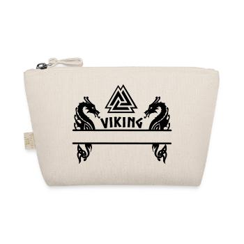 Viking two dragons Valknut , Odins knot - Organic Pouch - nature - Front