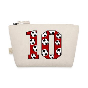 10th Birthday Football Red - Organic Pouch - nature - Front