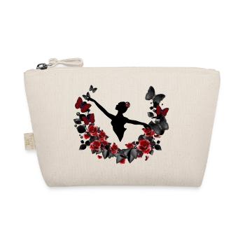 Ballerina Silhouette mit Eukalyptus & roten Rosen - Bio-Täschchen - Natur - Vorne