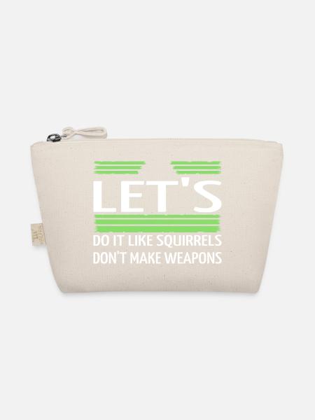 Gift Idea Hippie Happy Statement Joke - Organic Pouch - nature - Front