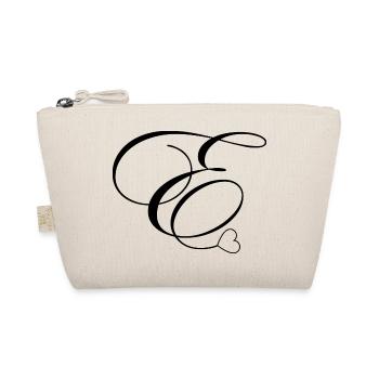 Letter e calligraphy heart - Organic Pouch - nature - Front