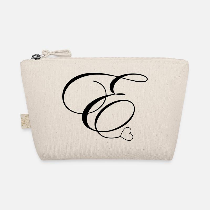 Buchstabe e Kalligraphie Herz Bio-Täschchen