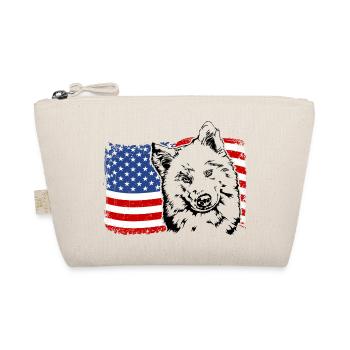Samoyed America Flag Dog Dogs Wilsigns - Organic Pouch - nature - Front