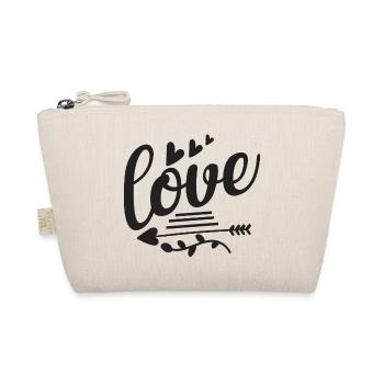 Love with arrows and hearts - Organic Pouch - nature - Front