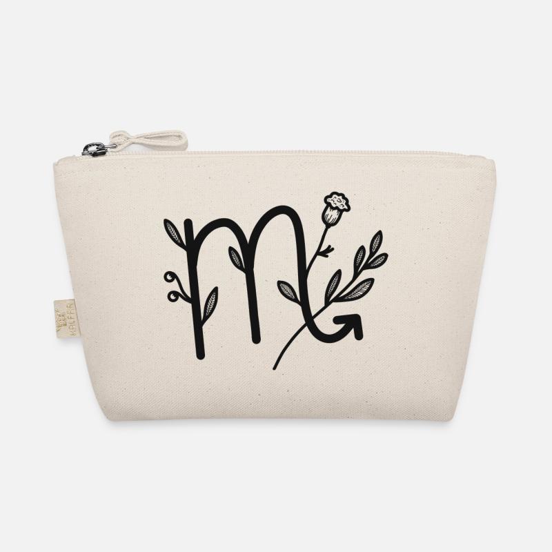 Sternzeichen Skorpion Floral & Minimalistisch - Bio-Täschchen - Natur