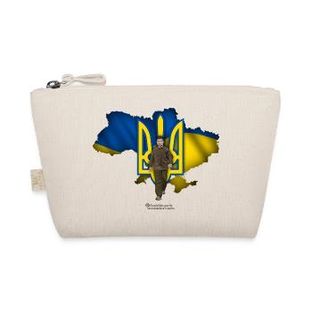 Ukraine outline trident Zelensky - Organic Pouch - nature - Front
