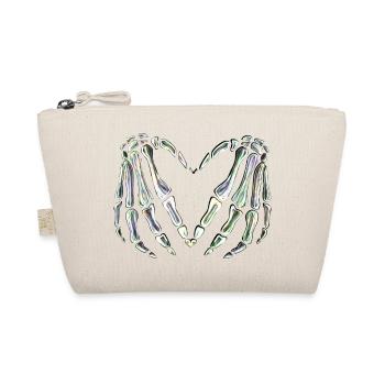 Skeleton Hands Heart | Spooky & stylish design - Organic Pouch - nature - Front