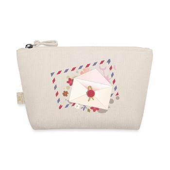 floral envelope with flowers and airmail border - Organic Pouch - nature - Front