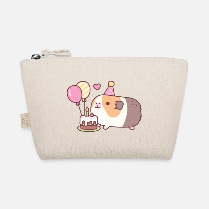 Cute Guinea Pig And Birthday Cake Organic Pouch