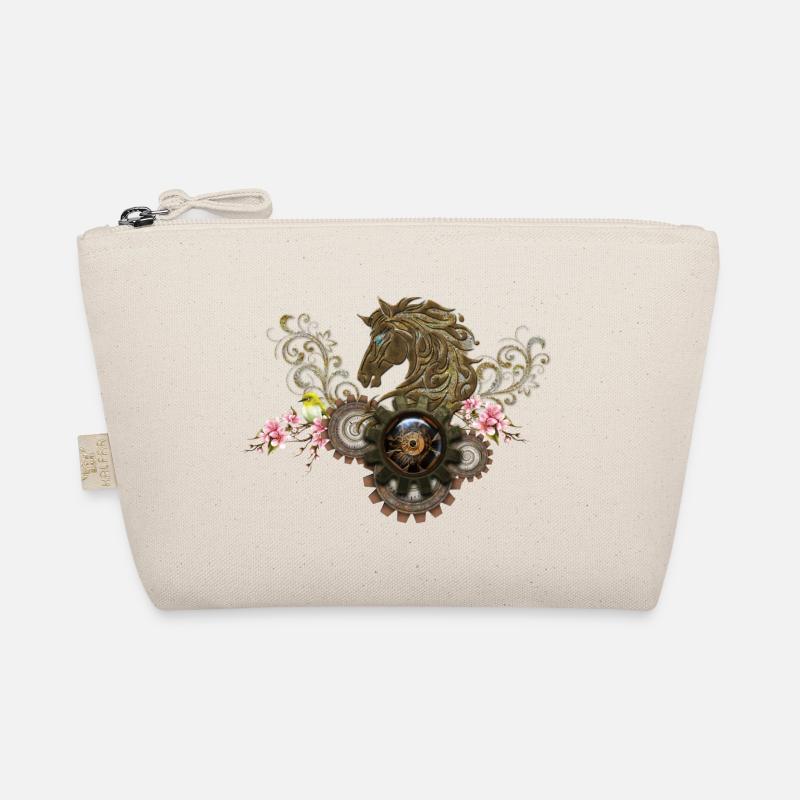 Dieses einzigartige Steampunk-Pferd mit Blumen Bio-Täschchen
