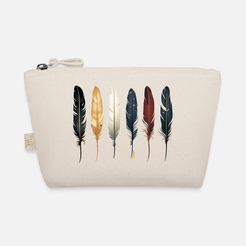 6 individual feathers next to each other, Native American, pattern Organic Pouch