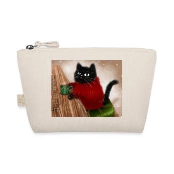 Cat in sweater - Organic Pouch - nature - Front