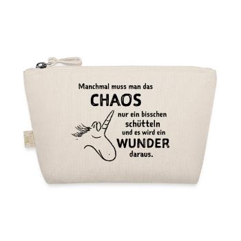 lustiger Spruch witzige Sprüche Chaos schütteln  - Bio-Täschchen - Natur - Vorne