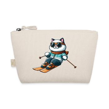 Ragdoll Katze beim Skifahren - Winterfreuden - Bio-Täschchen - Natur - Vorne