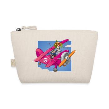 My valentine, pilot with flowers in airplane - Organic Pouch - nature - Front