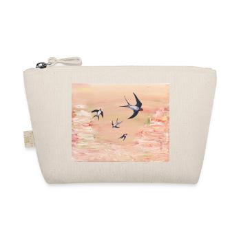 Abstrakt Apricot und Schwalben - Bio-Täschchen - Natur - Vorne