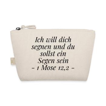 Segen sein: Christliches Geschenk 1 Mose 12,2 - Bio-Täschchen - Natur - Vorne