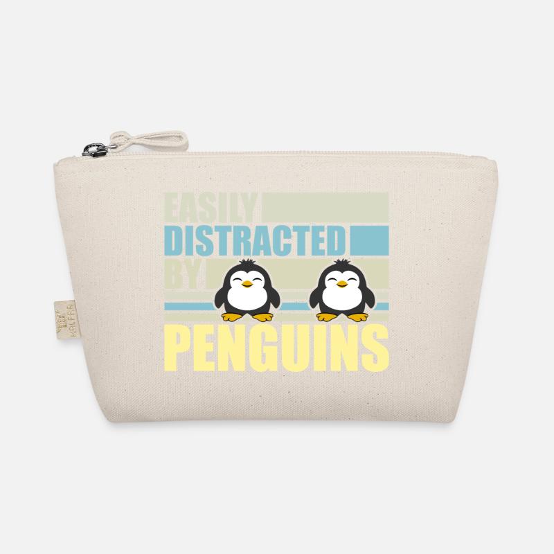Facilement distrait par les pingouins Drôle Mignon Pingouin Trousse biologique
