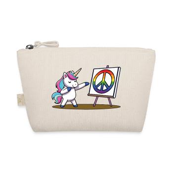 Unicorn Rainbow Peace - Bio-Täschchen - Natur - Vorne