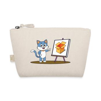 Katze und Karton - Bio-Täschchen - Natur - Vorne