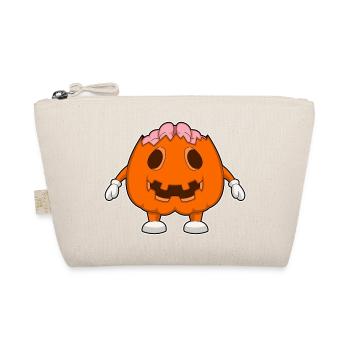 Gehirn Halloween Kürbis - Bio-Täschchen - Natur - Vorne