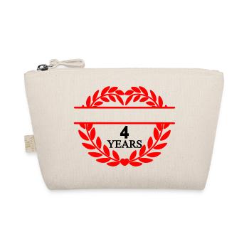Banner name four years, heart laurel wreath - Organic Pouch - nature - Front