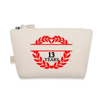 Name banner thirteen, heart laurel wreath - Organic Pouch - nature - Front