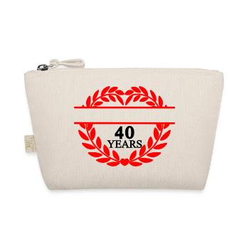 Banner name forty, heart laurel wreath - Organic Pouch - nature - Front