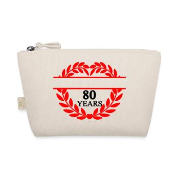 Laurel wreath heart shape 80 years - Organic Pouch - nature - Front