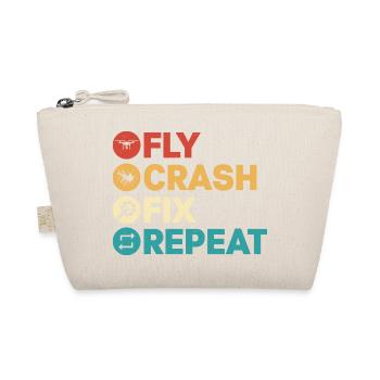 Fly Crash Fix Repeat Drone Pilot RC Flight - Organic Pouch - nature - Front