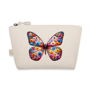 Papillon décoré de fleurs - Trousse biologique - nature - Devant