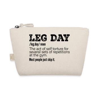 Leg Day Definition, Funny Gym Pump Cover Workout - Organic Pouch - nature - Front