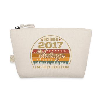 Vintage October 2017 Birthday Gift - 2017 - Organic Pouch - nature - Front