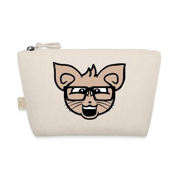 Nerd Katze Hornbrille Geek Schlaues Kätzchen Kopf - Bio-Täschchen - Natur - Vorne