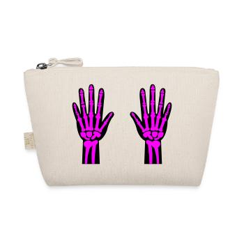 Skeleton Hands 02 - Organic Pouch - nature - Front