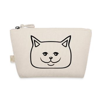 Pretty Cat Looking Happy Cheerful Smiling - Organic Pouch - nature - Front