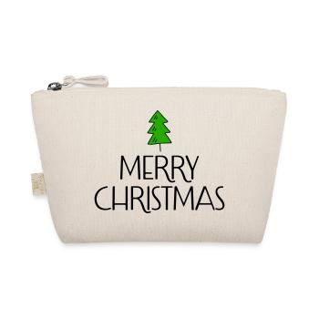 Merry Christmas with Christmas tree - Organic Pouch - nature - Front