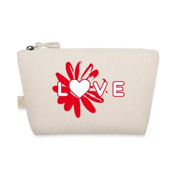 LOVE design with heart - Organic Pouch - nature - Front