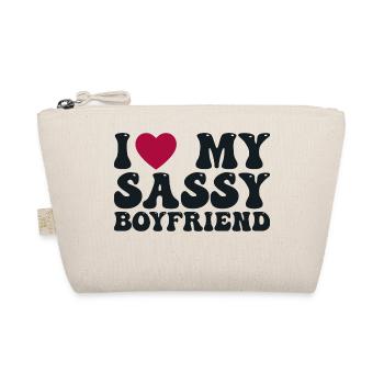 I love my sassy boyfriend - Organic Pouch - nature - Front