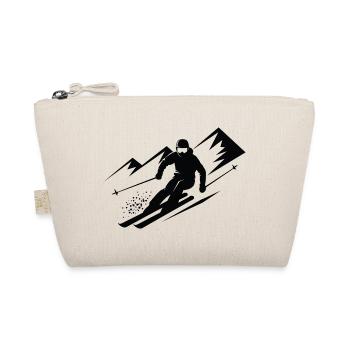 Skiurlaub Skifahrer Skifahren Wintersport - Bio-Täschchen - Natur - Vorne