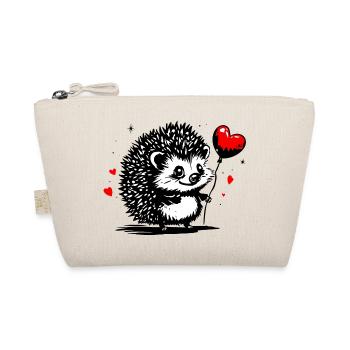 Hedgehog with Heart Balloon - Heartful Creatures - Organic Pouch - nature - Front