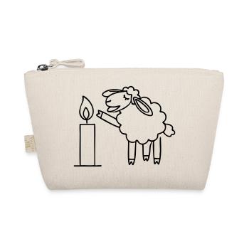 mouton chantant avec bougie Noël - Trousse biologique - nature - Devant