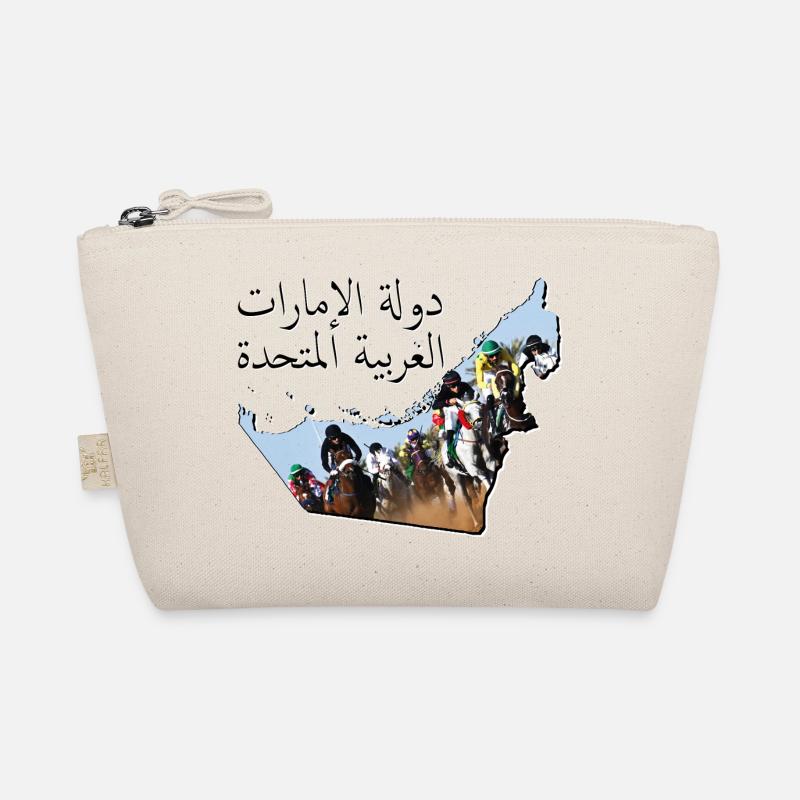 (VAE) Emirate Landkarte umrahmt Pferderennen AE - Bio-Täschchen - Natur