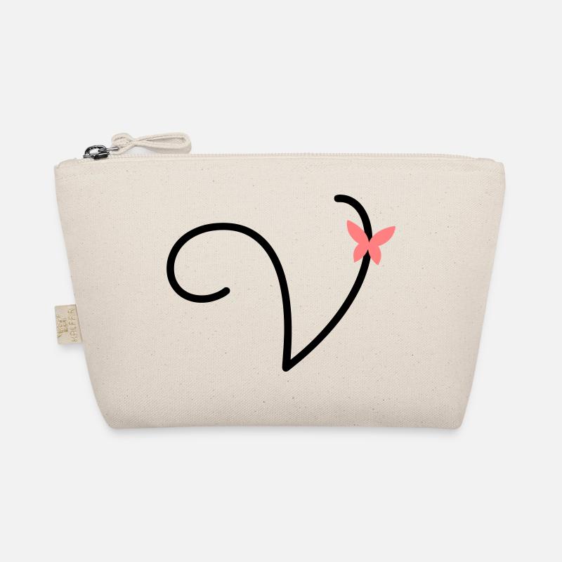 Letter V Butterfly Letter Organic Pouch