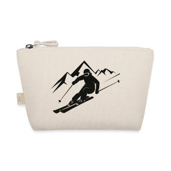Skifahrer Ski Winter Winterurlaub Wintersport - Bio-Täschchen - Natur - Vorne