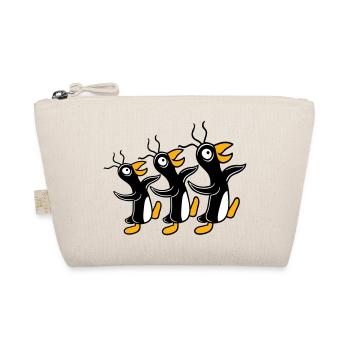 3 verrückte Pinguine laufen dumm Team Freunde Crew - Bio-Täschchen - Natur - Vorne