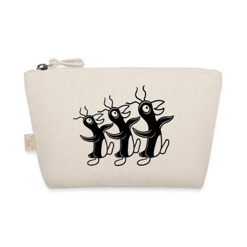 3 verrückte Pinguine laufen dumm Team Freunde Crew - Bio-Täschchen - Natur - Vorne